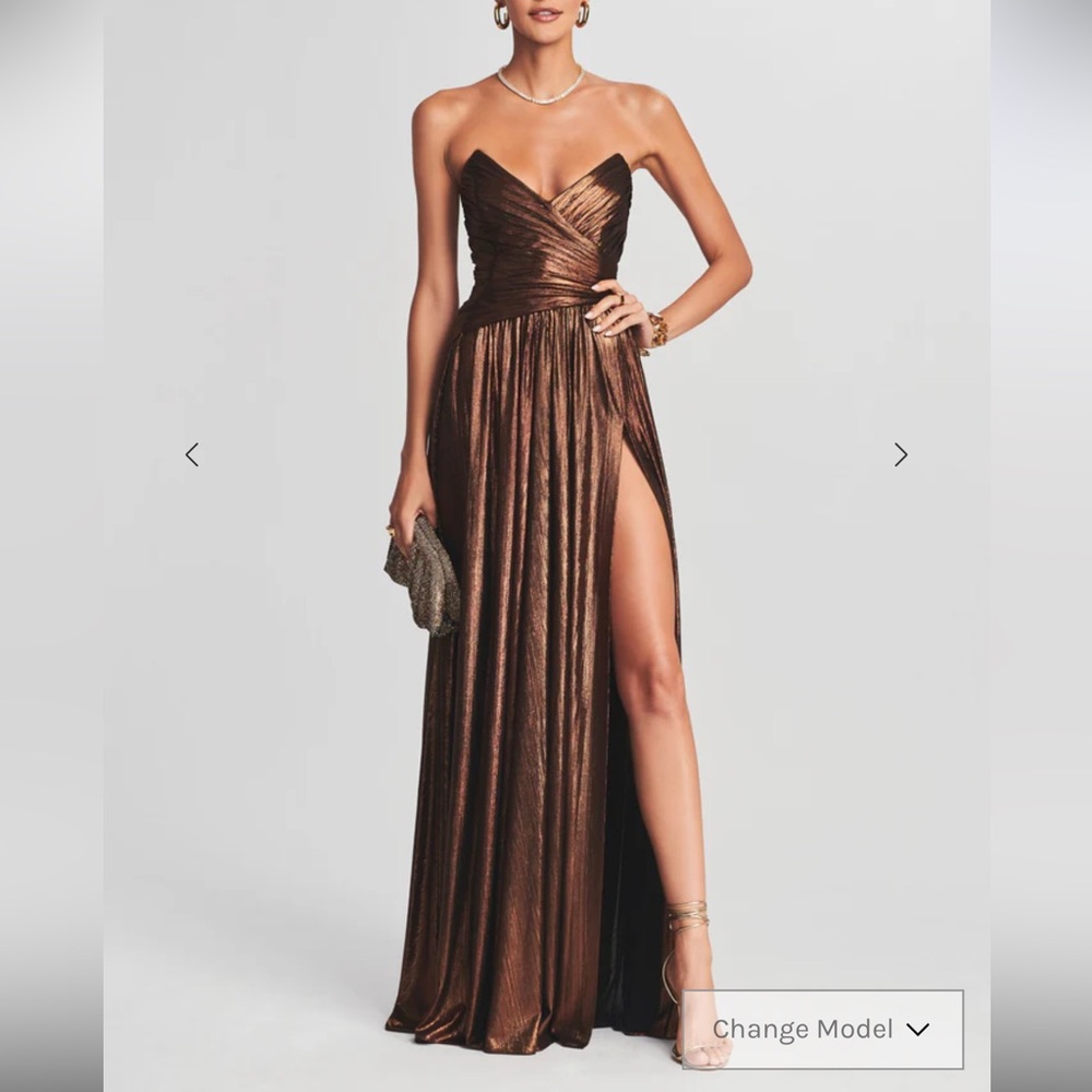 RETROFETE Waldorf Dress - Metallic Bronze Gown